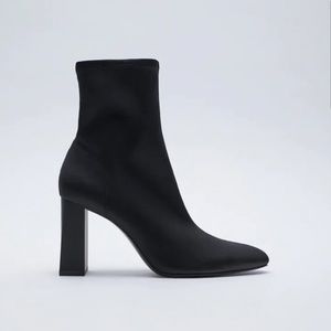 Zara neoprene heeled boot